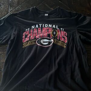 Fanatics Georgia 2021 National Champions Tee with Red and White Accents